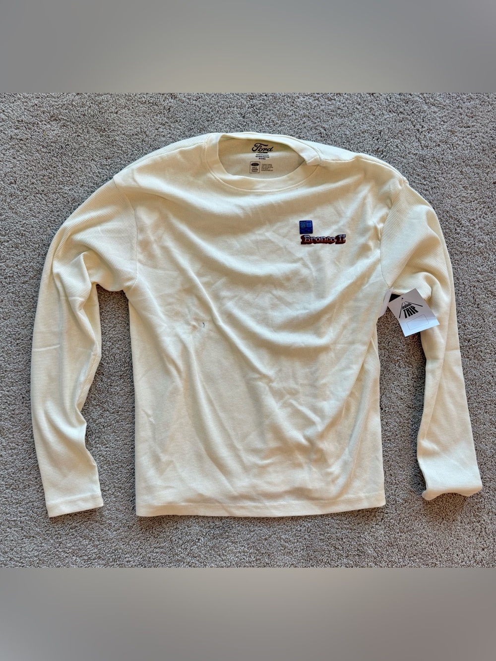 Ford Bronco II Born Wild Men’s Large Thermal Waffle Long Sleeve Shirt NWT